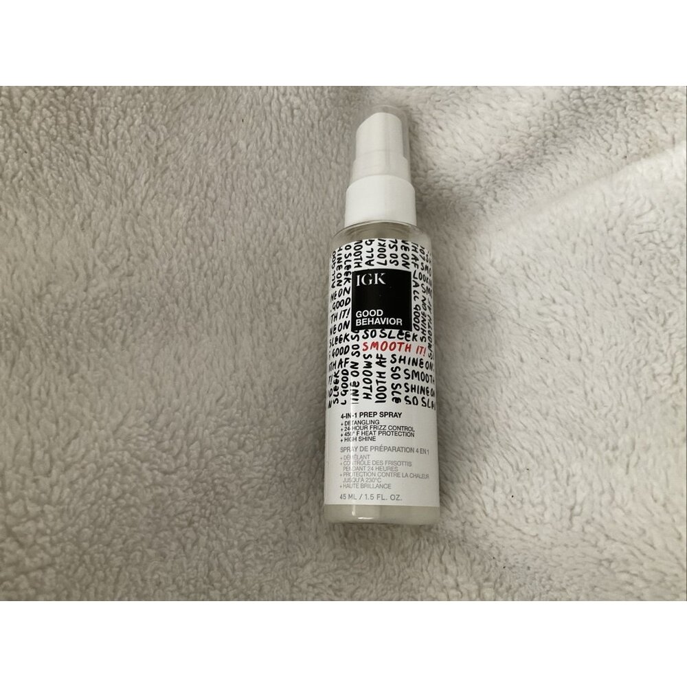 IGK Good Behavior Smooth It 4 n 1 Prep Spray 1.5Oz Detangle Frizz Shine 450 Heat